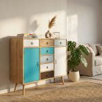 ADELINE - mobiletto 2 ante e 7 cassetti in mdf multicolor