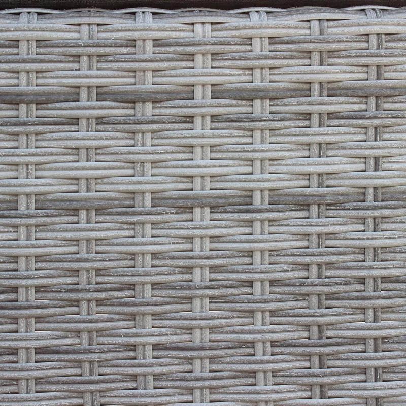 CRINIS - divano da giardino con pouf completo di cuscino intreccio in rattan sintetico
