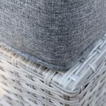 GRANDIS - divano da giardino con 2 pouf completo di cuscino intreccio in rattan sintetico