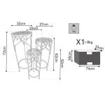 DORIAN - set di 3 fioriere tondo