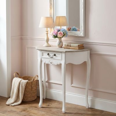 mobiletto con 1 cassetto in legno di paulownia shabby chic