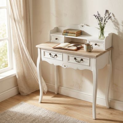 LOR - Scrittoio con 4 cassetti in legno di paulownia
