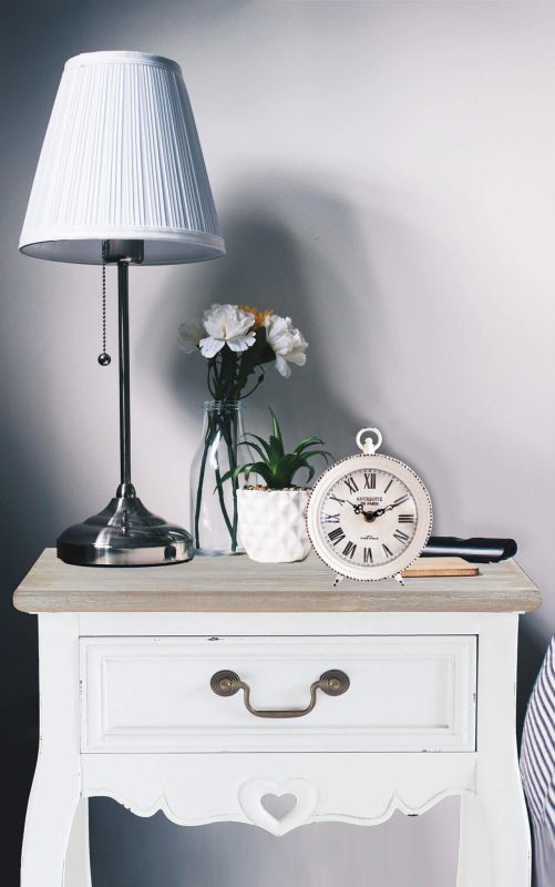 FABIEN - mobiletto 1 cassetto in legno di paulownia shabby chic