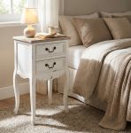 FLORIAN - mobiletto 2 cassetti in legno di paulownia shabby chic