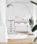 CARINE - cassettiera 5 cassetti in legno di paulownia shabby chic