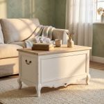 Baule in legno di paulownia shabby chic