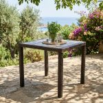 MYKONOS - tavolo da giardino in alluminio ricoperto di wicker