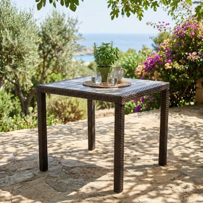 MYKONOS - tavolo da giardino in alluminio ricoperto di wicker