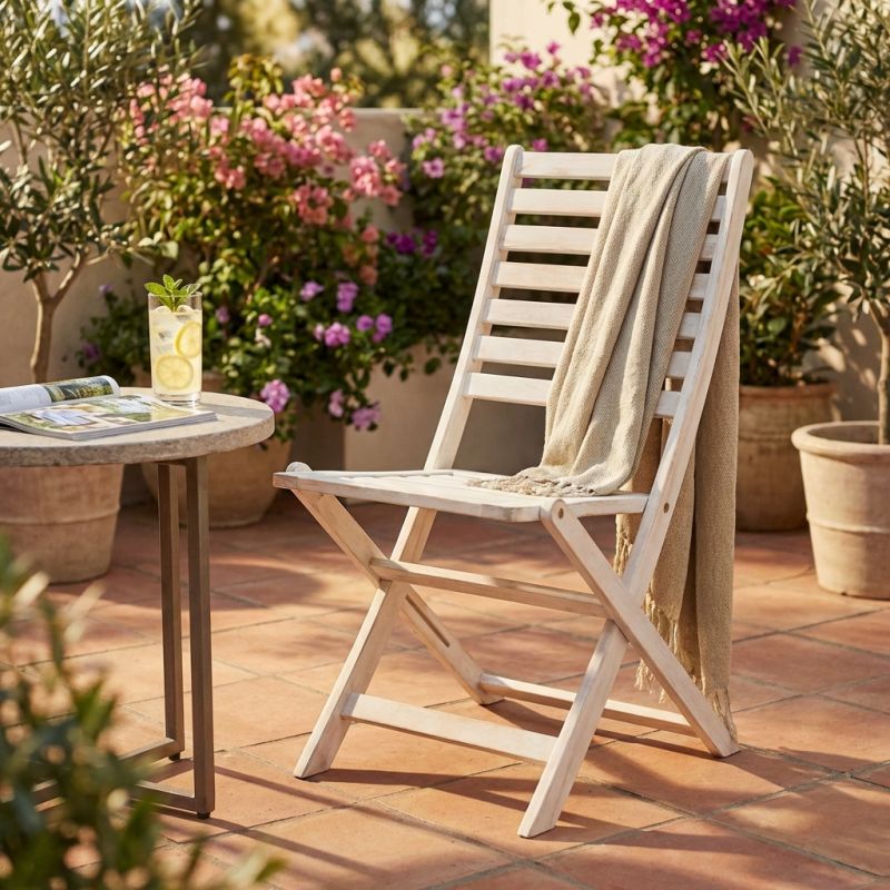 SORTIS - sedia da giardino pieghevole in legno massiccio di acacia