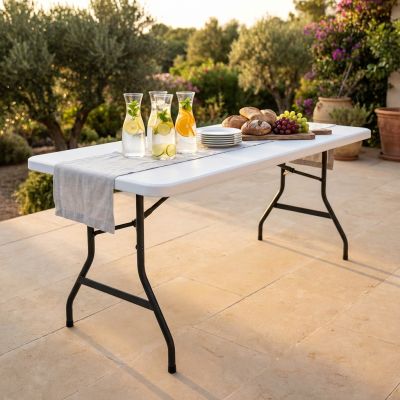 CATE - tavolo catering salvaspazio in acciaio e abs