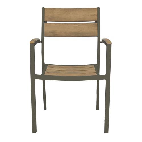 VIDUUS - set tavolo in alluminio e polywood cm 160/240 x 95 x 75 h con 6 poltrone Viduus