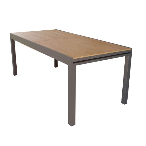 VIDUUS - set tavolo in alluminio e polywood cm 160/240 x 95 x 75 h con 8 poltrone Viduus