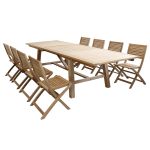ORATOR - set tavolo in teak cm 160/240 x 90 x 77 h con 8 sedie Orator