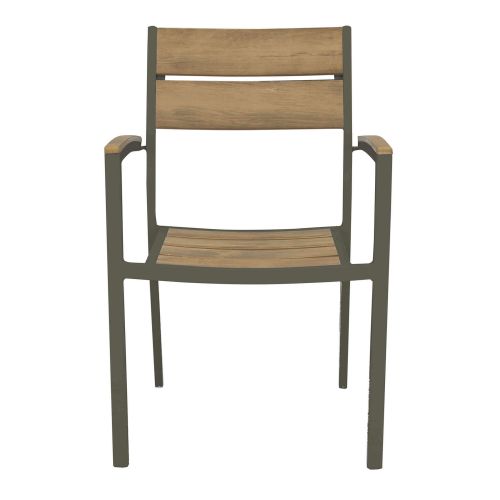 VIDUUS - set tavolo in alluminio e polywood cm 160/240 x 95 x 75 h con 4 poltrone Viduus