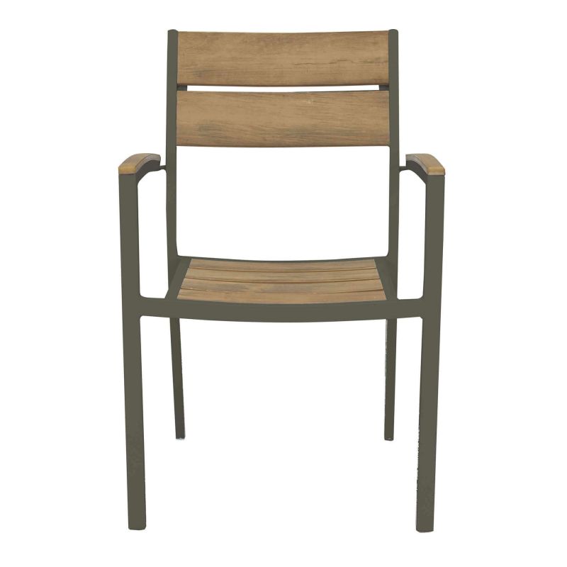 VIDUUS - set tavolo in alluminio e polywood cm 200/300 x 95 x 75 h con 6 poltrone Viduus