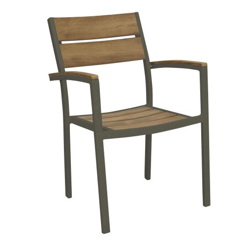 VIDUUS - set tavolo in alluminio e polywood cm 200/300 x 95 x 75 h con 10 poltrone Viduus