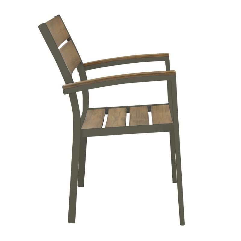 VIDUUS - set tavolo in alluminio e polywood cm 200/300 x 95 x 75 h con 10 poltrone Viduus