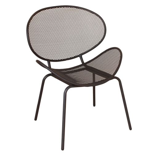 MIDDLE - set tavolo in metallo cm 41 x 41 x 43,5 h con 2 poltrone Herman