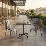 OPERA - set tavolo in metallo cm 70 x 70 x 73 h con 2 poltrone Maris