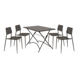 ROMANUS - set tavolo in metallo cm 110 x 70 x 72 h con 4 sedie Viper