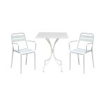 ROMANUS - set tavolo in metallo cm 60 x 60 x 72 h con 2 poltrone Romanus