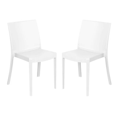 PERLA - sedia in resina impilabile da esterno e interno set da 2