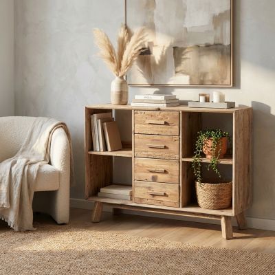 PINUS - credenza con 4 cassetti