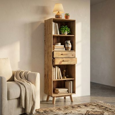 PINUS - libreria con 2 cassetti e 4 ripiani