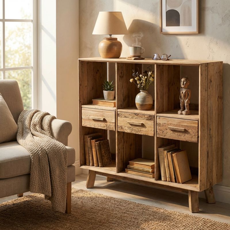 PINUS - libreria con 6 ripiani