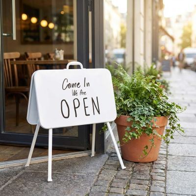 DOMINIC - cartello open close in acciaio