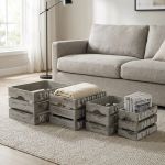 CARSON - set di 4 cassette in legno