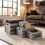 COOPER - set di 3 cassette in legno