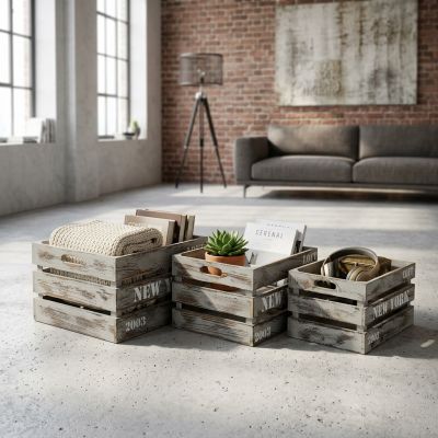 JACE - set di 3 cassette in legno