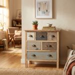 COLORWOOD - cassettiera sei cassetti in legno colorato da 75 cm