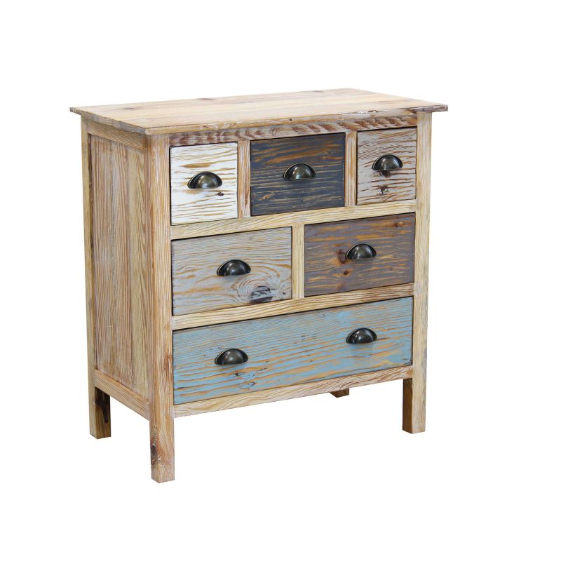 COLORWOOD - cassettiera sei cassetti in legno colorato da 75 cm