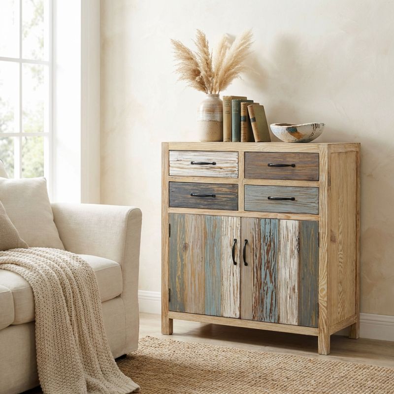 COLORWOOD - credenza due antine in legno colorato