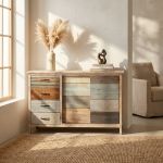 COLORWOOD - credenza quattro cassetti in legno colorato