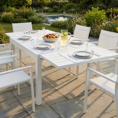 JERRI - tavolo da giardino in alluminio 90 X 135/270