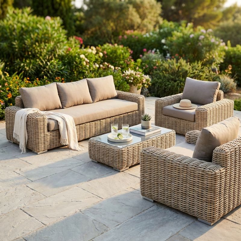 ZULA - salotto da giardino in wicker