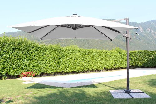 TESLA - ombrellone da giardino decentrato con led 3 x 4