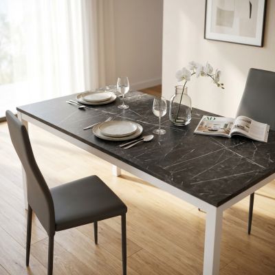 FLICK - tavolo effetto marmo allungabile 110 x 70