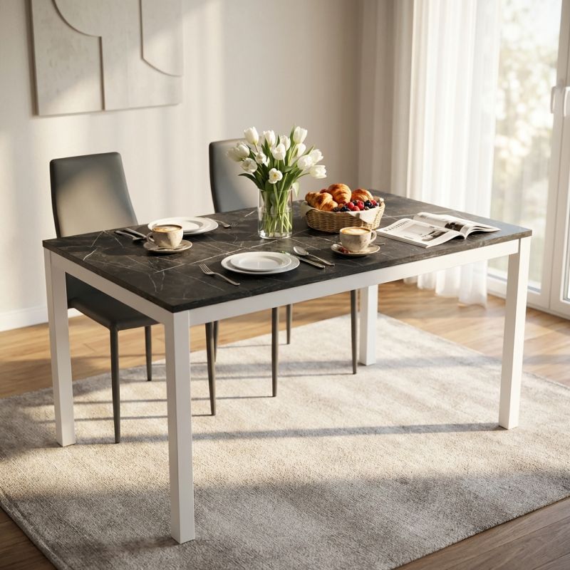 FLICK - tavolo effetto marmo allungabile 110 x 70