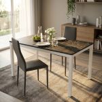 FLICK - tavolo effetto marmo allungabile 120 x 80
