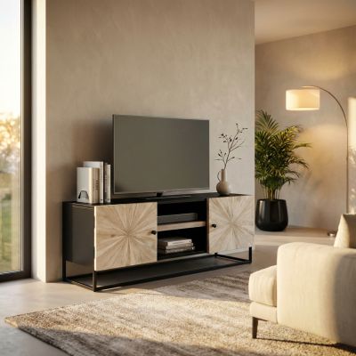 SPIRAL - porta tv legno e ferro
