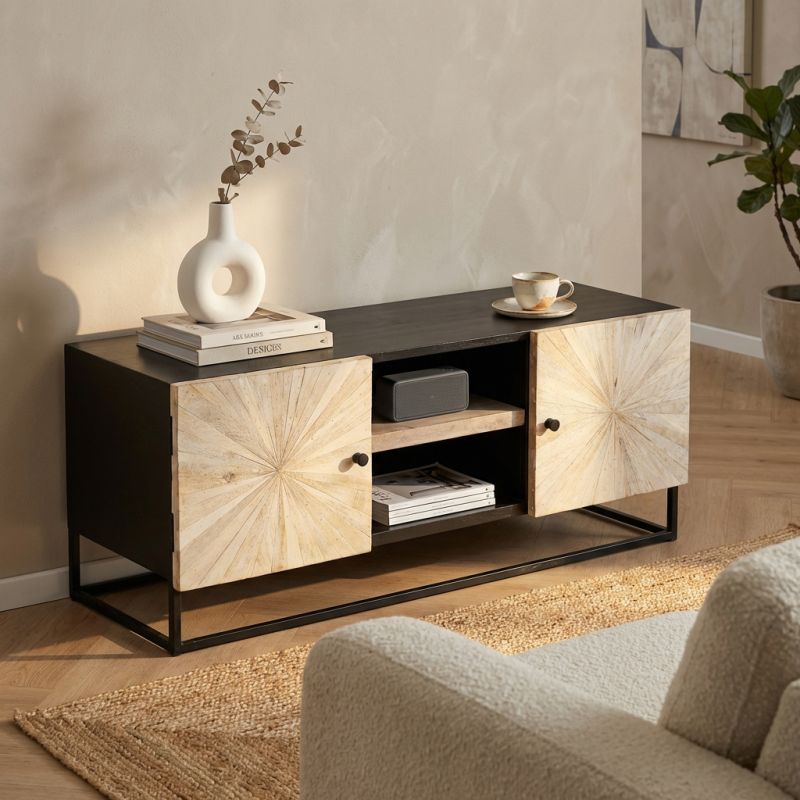 SPIRAL - porta tv legno e ferro