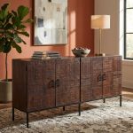 MANTRA - madia con decoro 4 ante legno e ferro