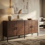 MANTRA - madia con decoro 4 ante legno e ferro