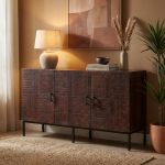 MANTRA - madia con decoro 3 ante legno e ferro