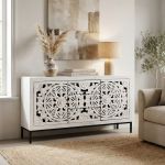OHM - madia con decoro 2 ante 3 cassetti legno e ferro
