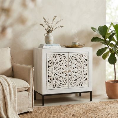 OHM - comò con decoro 2 ante legno e ferro